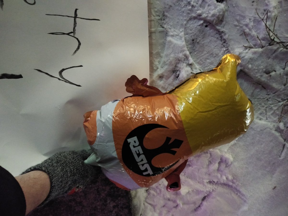 ForRealItsMark's tweet photo. #NobodyIsAboveTheLaw rally in Canton, OH on #ImpeachmentEve. 27 degrees but with the wind chill, it's like 17. 

About 30-50 people (at the high point).

Last two pics are my sign and the mini baby Trump doll. Please RT and reply with pics from your rallies!
@maddow https://t.co/1bHWcECYZi