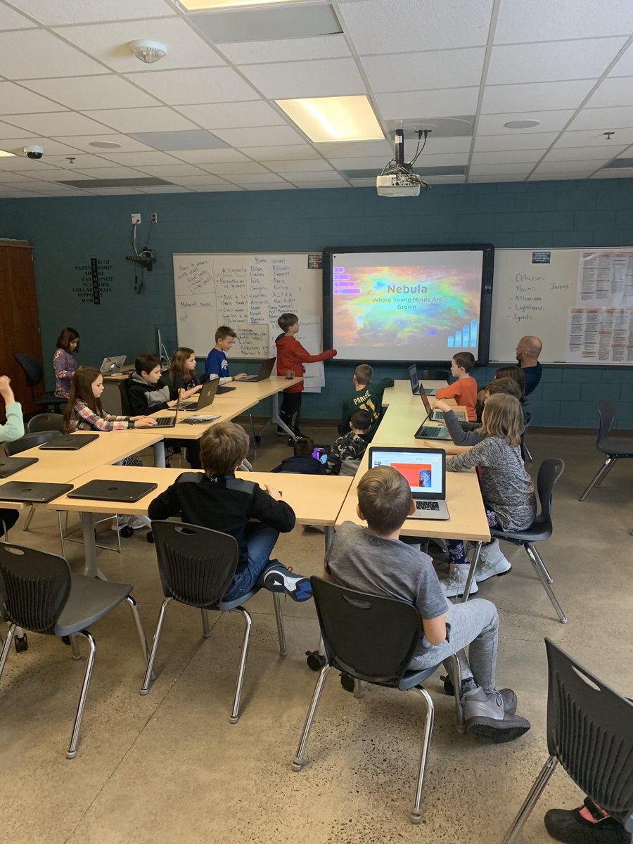 mary_wolverton's tweet photo. Students at Eisenhower Elementary School within a School program, provided presentations on recommendations for programming name. Teams engaged in a thoughtful, creative process. Grateful for the leadership team and all staff involved in the process. #AHSchools#We.are.Eisenhower https://t.co/KqwnK492py