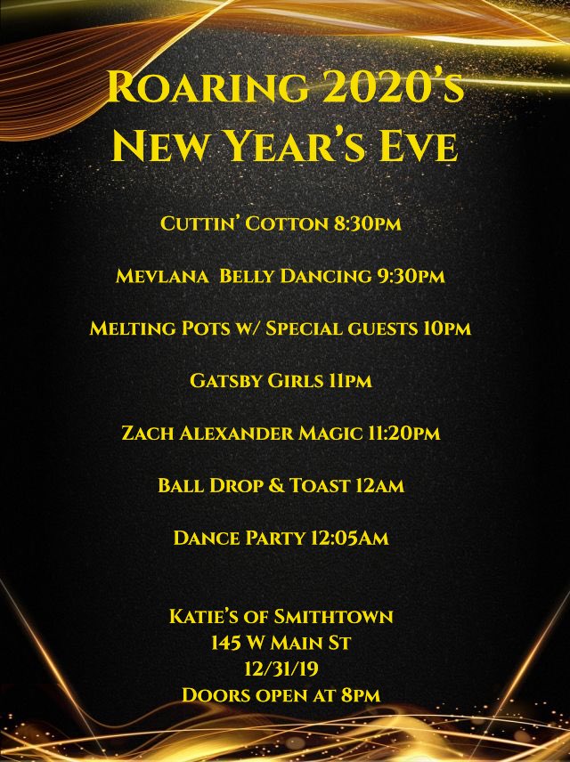 meltingpotsny's tweet photo. Slight line up change. Get your tickets now. https://t.co/t1u47HkEjS Don’t miss this one it’s going to be the best event in town.

#roaring2020sny #roaring2020snye #roaring2020s #2020 #nye #newyearseve #smithtown #katiesofsmithtown #longisland #ny https://t.co/JQK81lbL2v