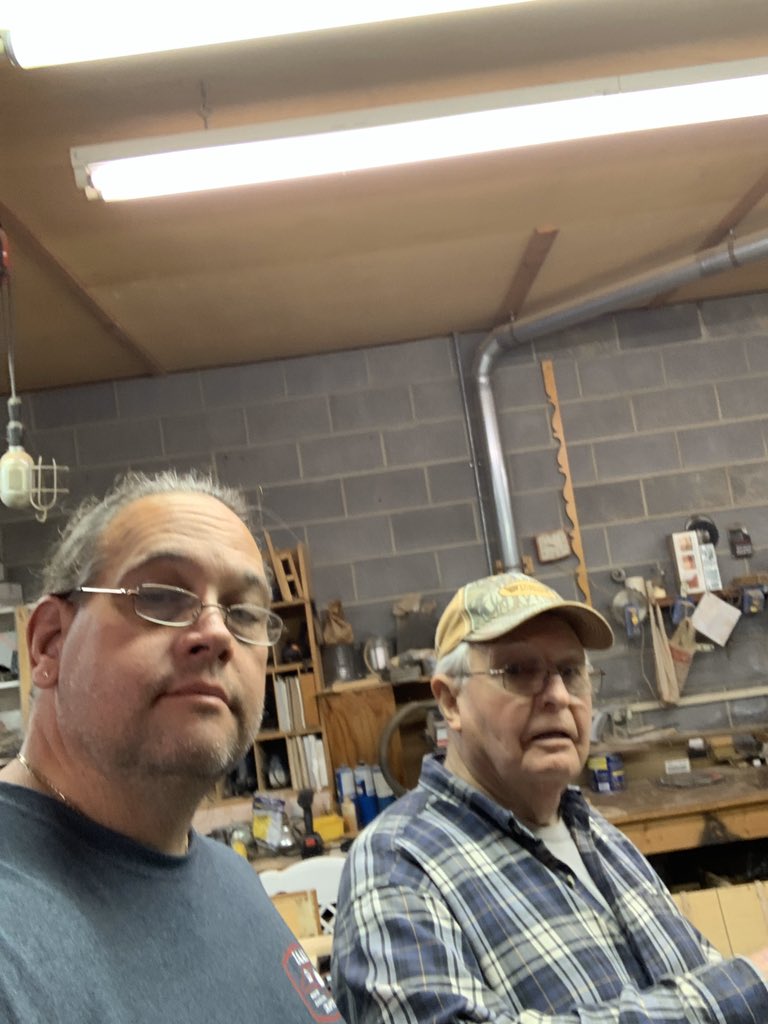 theeJamesThomas's tweet photo. On this episode of “This Old Shop” we have Norm Abrams (in the plaid shirt) schooling Bob Vila on calibrating a plane https://t.co/30mKGYUq0B