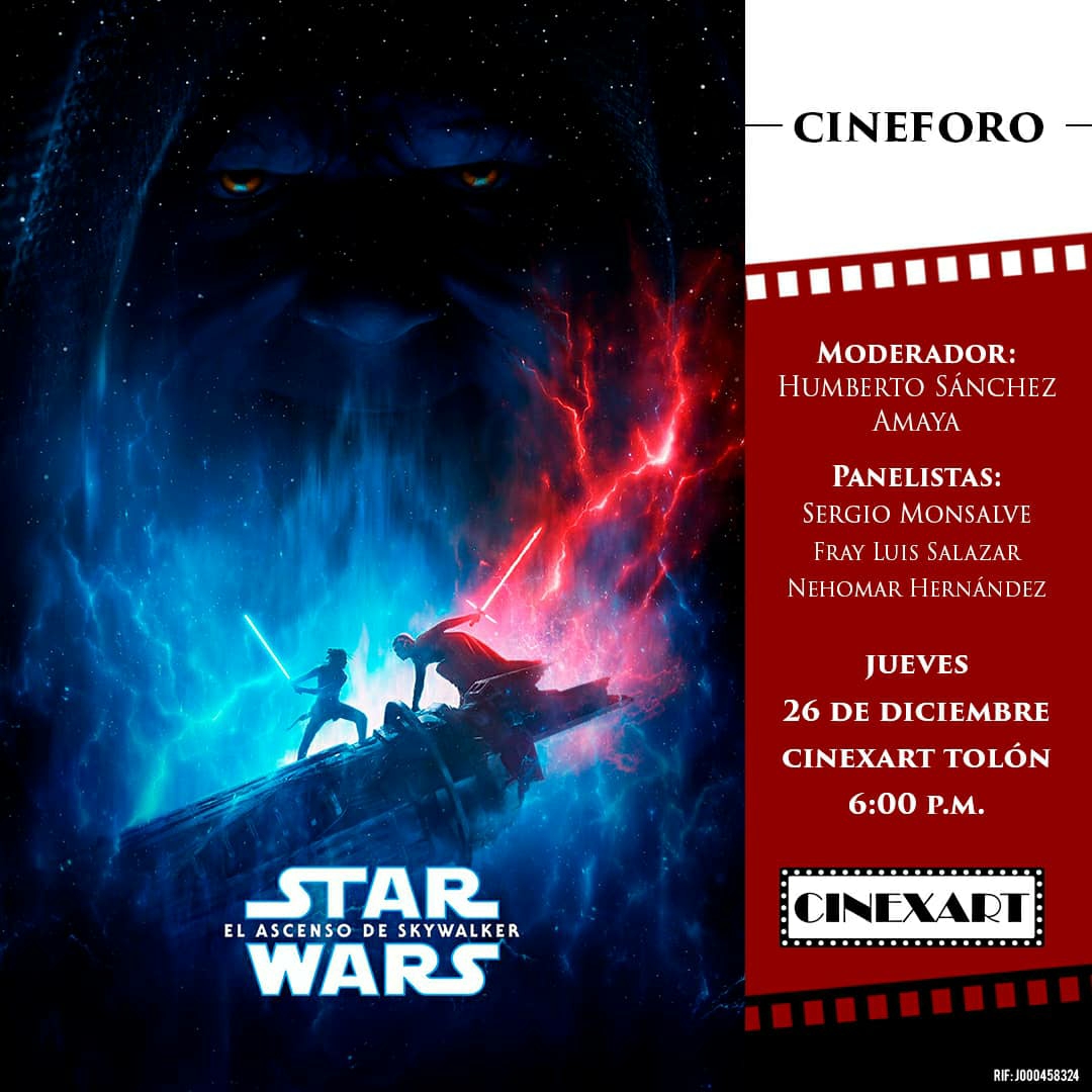 #CineforoCinexArt - Una de las sagas más importantes de la historia del cine, #StarWars, llega a su fin con #ElAscensoDeSkywalker y desde #CinexArt le haremos un merecido homenaje junto a un grupo especializado de panelistas.
