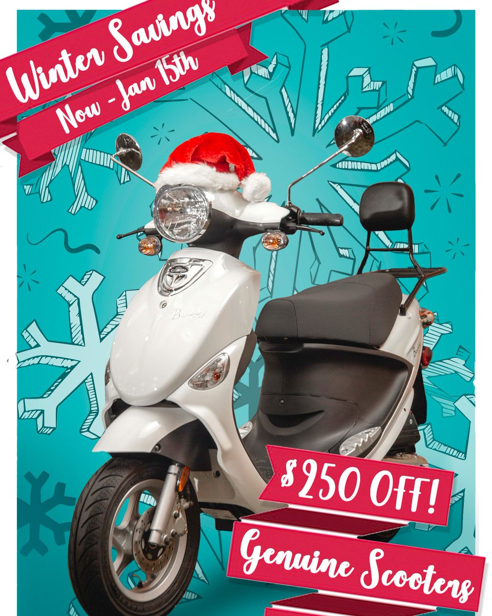 FlyingTigerMoto's tweet photo. We're taking $250 0FF the price of a new Genuine Scooter from now till Jan 15th. Skip the Amazon wish list. Shop local. Shop smart. Shop...TMART! #boomstick https://t.co/Kx6dTG9Qyj
