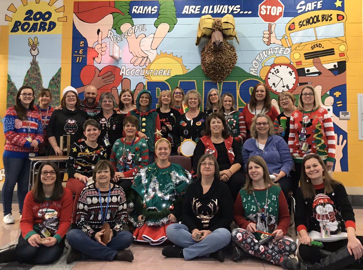Ugly Sweater Day!❤️🎄❤️  <a href="/StewElementary/">Stewartstown Elementary</a> #Ramspride
#stewshines