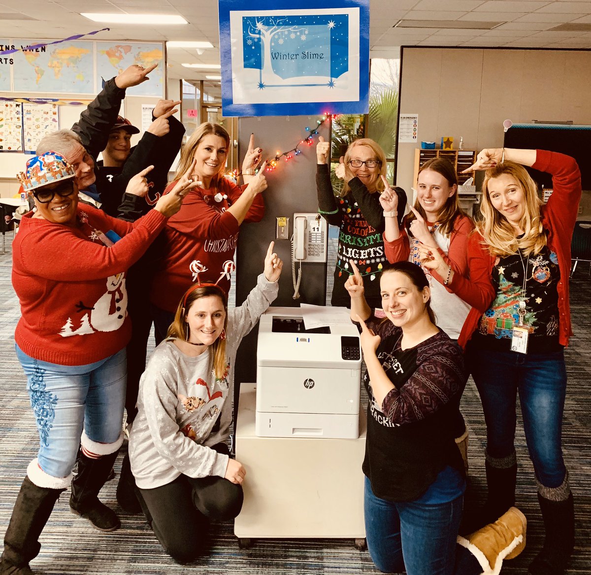 ChristiBates8's tweet photo. Slime team is ready! Let’s have a   Winter Wonderland Party! #liederleopardsarenettertogether https://t.co/O1jx1lb5DN