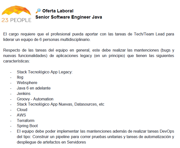 soyeqa's tweet photo. Saludos red! #OfertaLaboral Senior Software Engineer Java👍 interesados escribirme a eduardoquiroga@ieee.org https://t.co/NUTwo7Gyjd