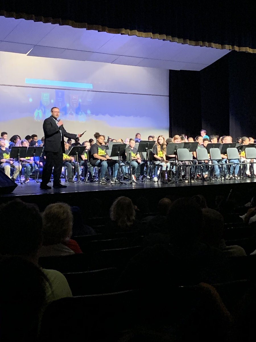 CcorcoranCindy's tweet photo. ⁦@cwperkin⁩ speaks to the audience at the performance of the RMS Winter Performance Concert ⁦@RCS_NC⁩ ⁦@Eb_raidernation⁩ https://t.co/R8EsIuZ9wD