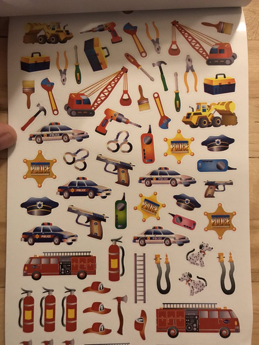Can @Darice_Crafts <a href="/MichaelsStores/">Michaels Stores</a> can you tell me why it is okay to actively market  #handguns to my toddler in a vehicle sticker book? Got this as a gift @Emma4Change <a href="/davidhogg111/">David Hogg 🟧</a> @cameron_kasky <a href="/MomsDemand/">Moms Demand Action</a> <a href="/MikeBloomberg/">Mike Bloomberg</a>