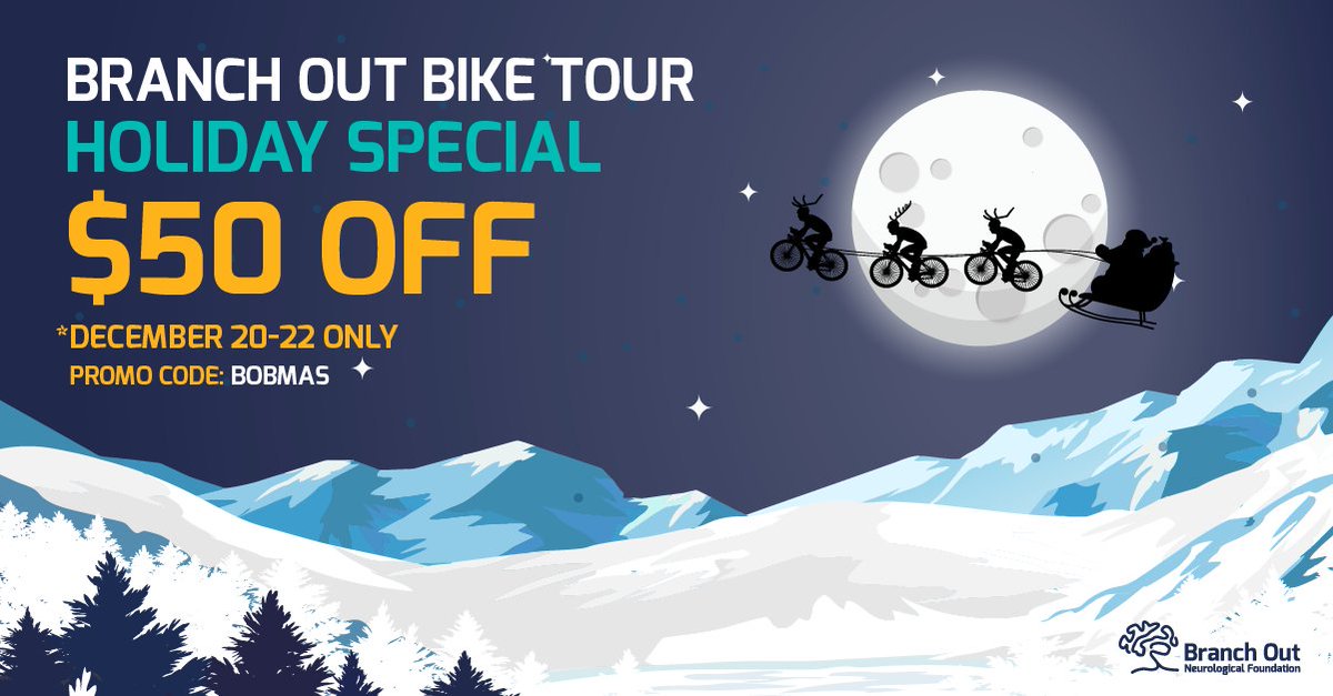Is your New Years resolution to get in shape? Make Branch Out Bike Tour #2020 your end goal for reaching your fitness accomplishments 💪 We're offering $50 off registration from Friday to Sunday only! Don't miss out 🚲
bit.ly/2xwLM0G
*Apply promo code at checkout