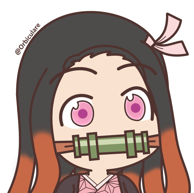 OrbiさんがTwitterに投稿した竈門禰豆子(鬼滅の刃)のイラスト。