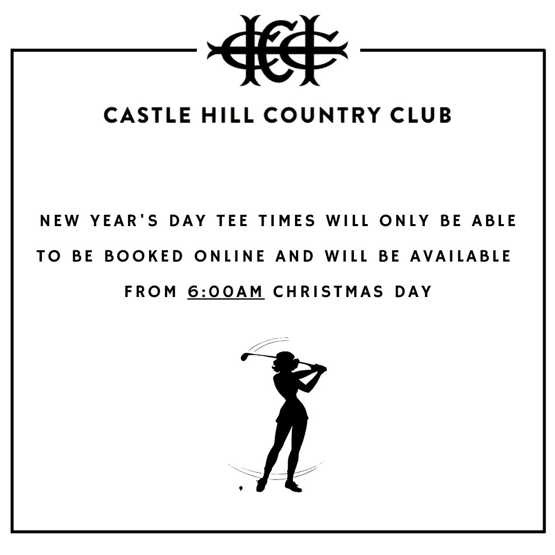 Make sure to book a New Year's Day Tee Time online! Bookings open at 6AM Christmas Day!