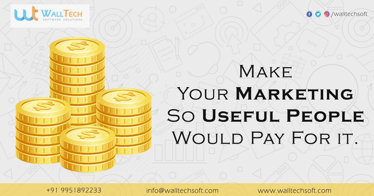 WallTechSoft's tweet photo. If you make your marketing so useful people would pay for it.
If you don't know how to make a successful marketing strategy
Don't feel hesitate, Because we are here to make your marketing so useful for your business.

📞 +91 9951812233 https://t.co/J0XakEOl2N