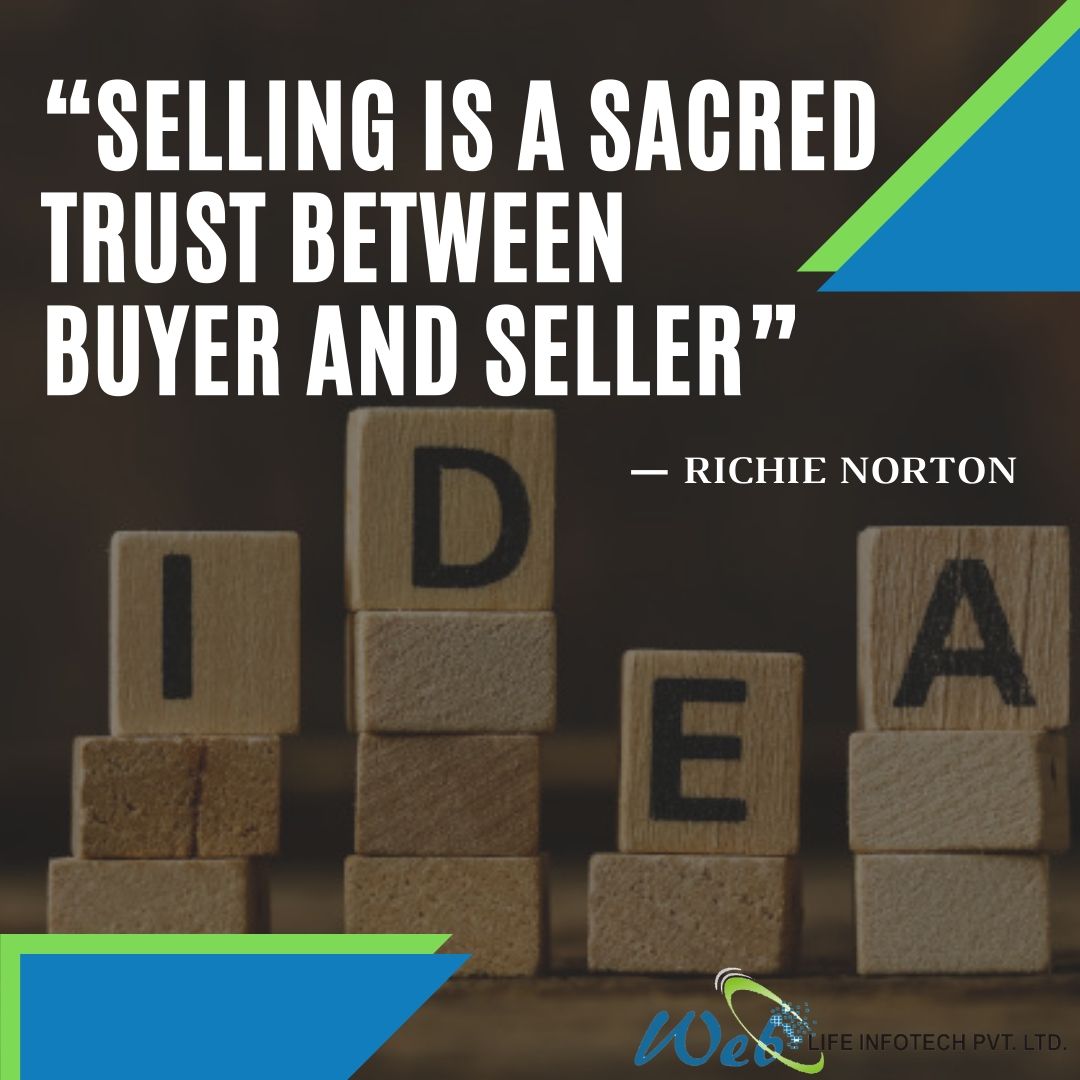 weblifeofficial's tweet photo. Selling is a sacred trust between buyer and seller.
― Richie Norton
#weblifeinfotech #richienorton #richienortonquotes #richienortonquote #richienortonbiography #bio #motivational #inspirationalquotes #success #businessmarketing #google #googlecontent #searchengine https://t.co/9Nr8IHmA7T