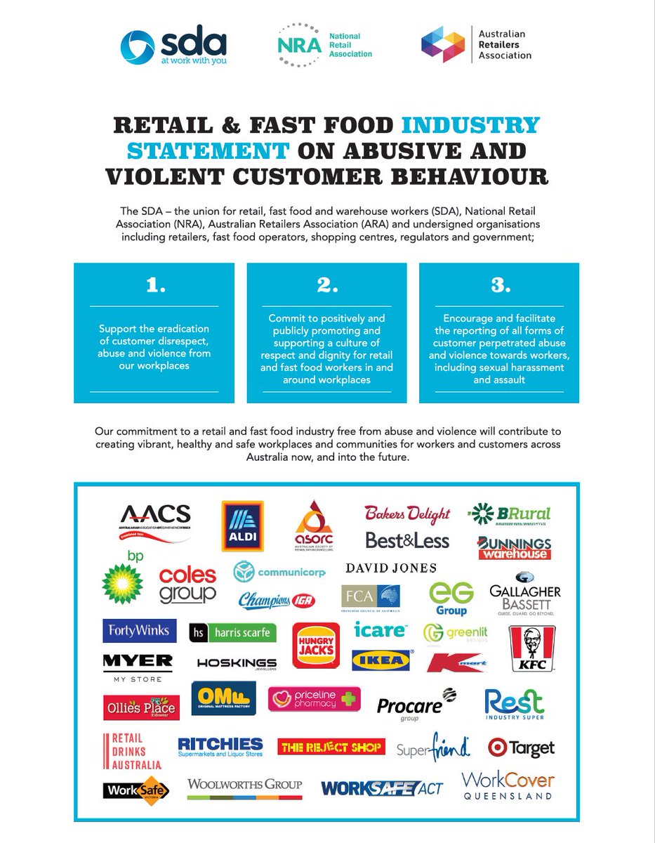 This can be a stressful time of year for many people, but it’s no excuse to treat retail workers with disrespect. The FCA is proud to join the SDA in calling for a culture of respect for retail &amp; food workers doing their job. It’s important that workers feel safe &amp; respected.