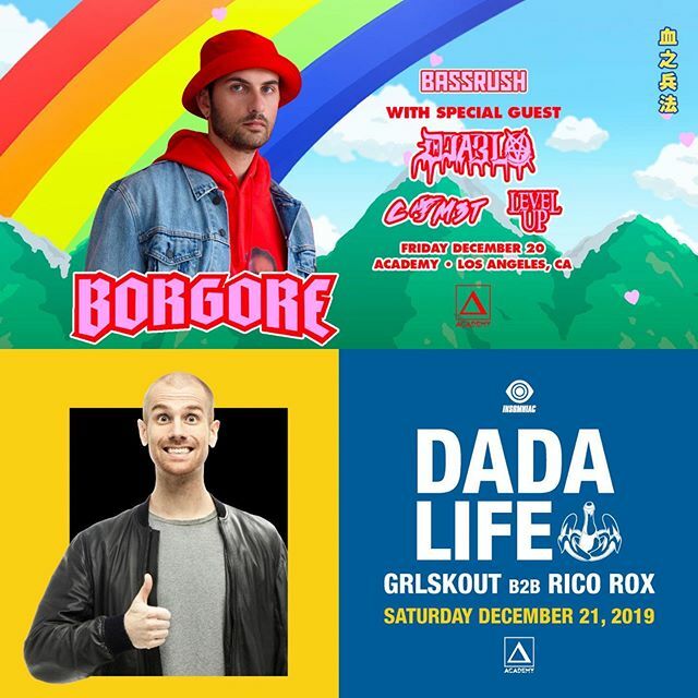 RaveLoop's tweet photo. 🎅Get your #Borgore #DadaLife @ #AcademyLA tix 👉https://t.co/KR5w2FNZAc @borgore @dadalife
#RaveMeetup
#Bassrush
#DadaLand
#InsomniacClubs
#InsomniacEvents
#RaveSave
#RaveLoop
#PLUR
#PromoCode
#TerryPham https://t.co/HmuLh0uWZn https://t.co/JCPXapZvQk
