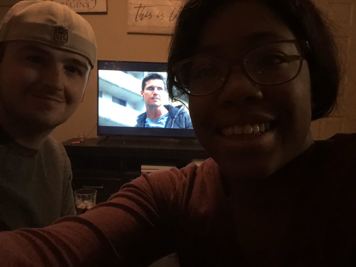 WakeUpMrWest12's tweet photo. Watching #Code8with my fiancé and my 2 dogs!!!#MyCode8buddy (s) are loving the movie! Been with this movie since the very beginning and so glad it’s finally out and my expectations were blown away it’s so good! @StephenAmell @RobbieAmell https://t.co/OG8mH1RL1I