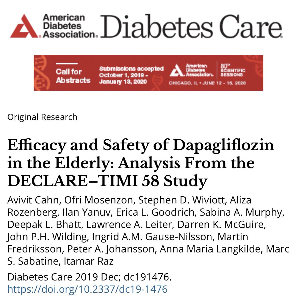 Cristobal Morales T Co Pijxbbfden Efficacy And Safety Of Dapagliflozin In The Elderly Analysis From The Declare Timi 58 Study The Overall Efficacy And Safety Of Dapagliflozin Are Consistent Regardless Of Ae