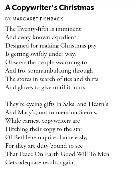 xabylini's tweet photo. #Dia17 A Copywriter's Christmas (Margaret Fishback) https://t.co/kQLREgAJbf