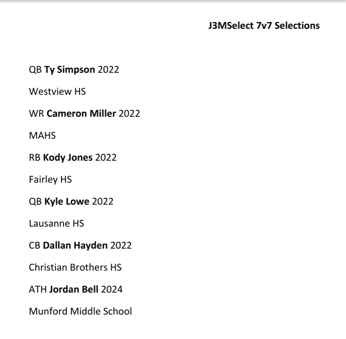 TNSelect7V7's tweet photo. Congrats to all the Memphis area Players selected to the #J3MSelect 7v7 Team! #J3M7V7 #WeGoToCollege https://t.co/ktWJ8W1P5z