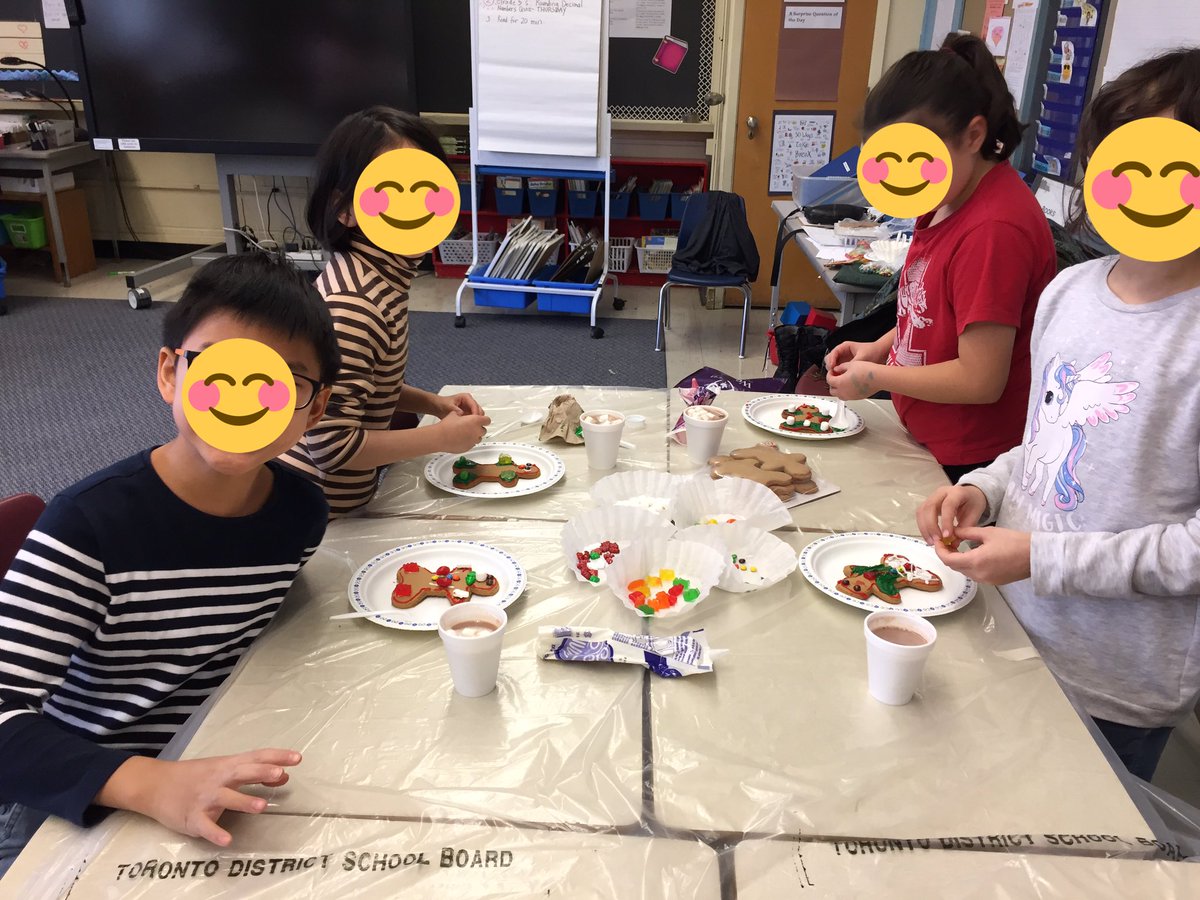 mstangfaywood's tweet photo. Our ESL class having fun decorating ginger bread cookies and enjoying hot chocolate just before the holidays! @FinchPublic @TDSB #ESL https://t.co/oCpfp9HFWo