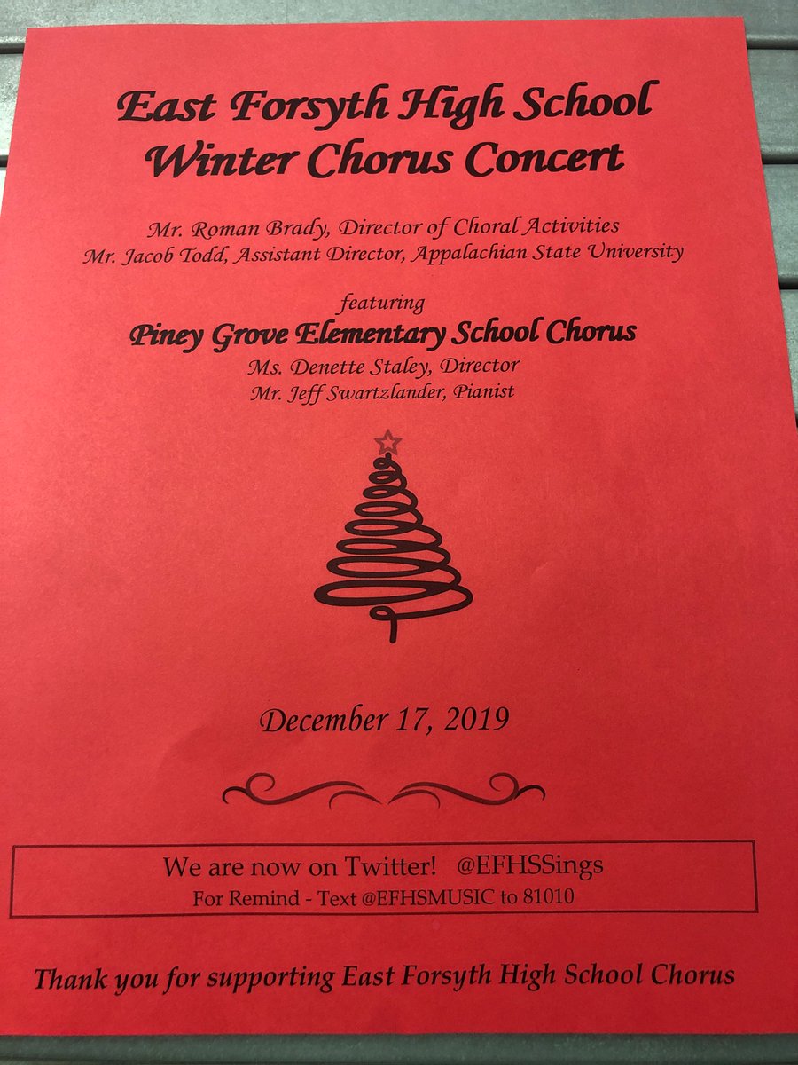 EFeagles's tweet photo. A wonderful East Forsyth High School Winter Chorus Concert featuring the Piney Grove Chorus!! #EFHSSings https://t.co/jY67tuY2XO