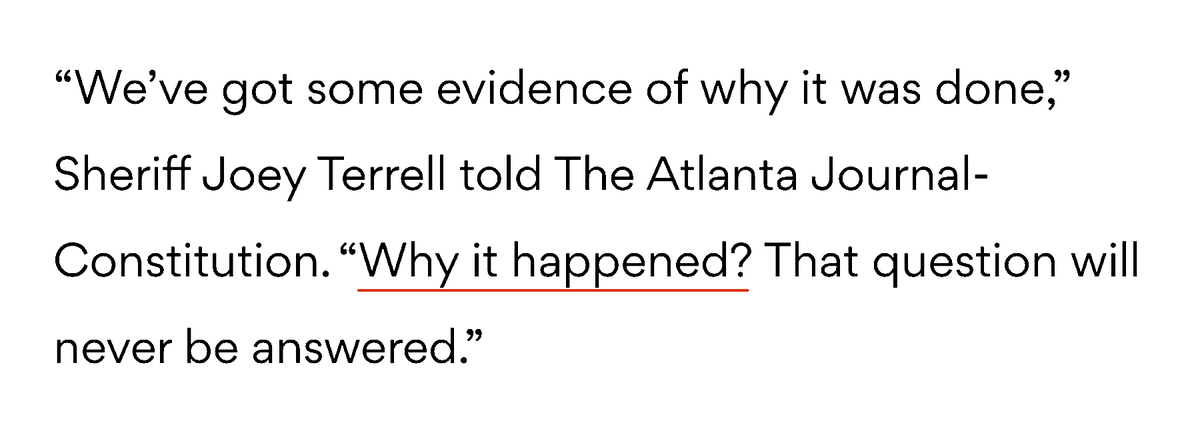 “We’ve Got Some Evidence Of Why It Was Done,” Sheriff Joey Terrell Told The Atlanta Journal-Constitution. “Why It Happened? That Question Will Never Be Answered.”Weird Statement? https://www.ajc.com/news/local/gbi-husband-shot-senator-then-self/iEzNSfhWI5ugcHuf9QF8NK/