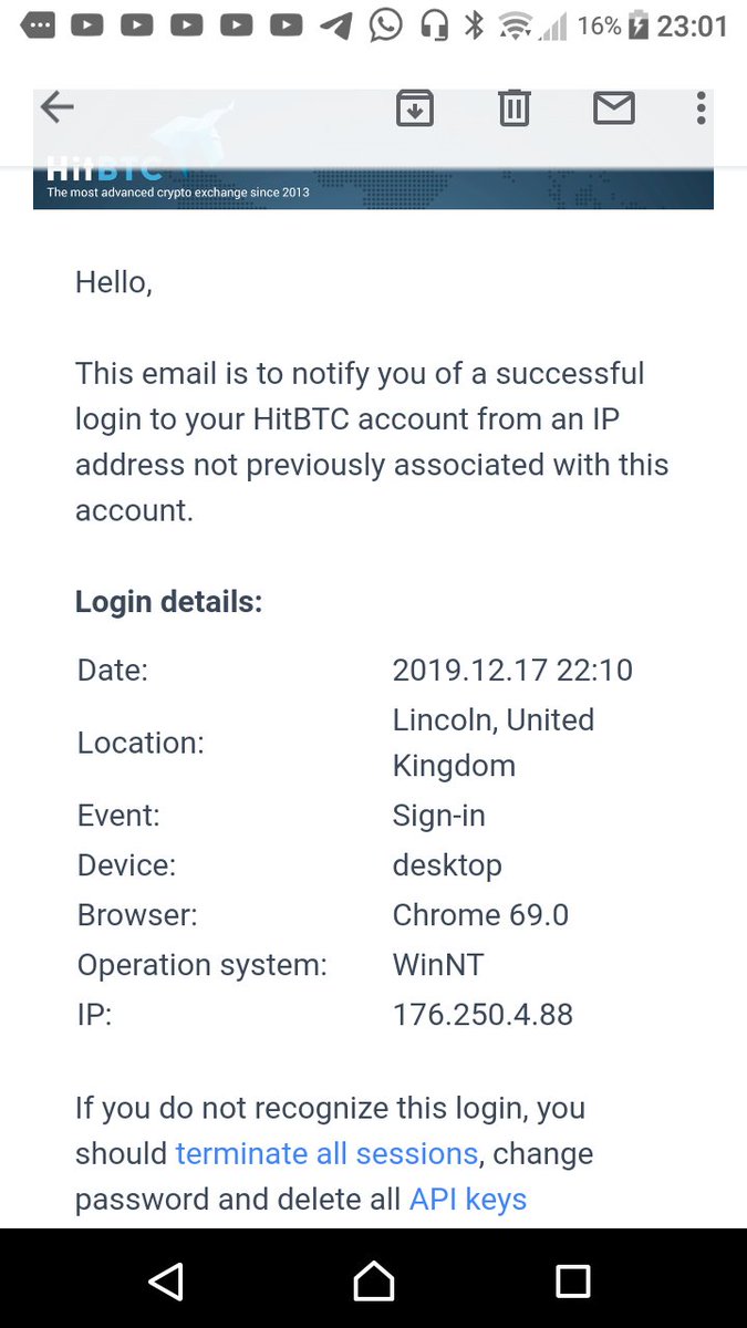 bvision_tech01's tweet photo. I tried to contact @hitbtc but I couldn't find them on mail. We hacked my #hitbtc account.  Fortunately, I didn't have any funds on it yet.  I'm in brazil now and we opened my account in United Kingdom @hitbtc https://t.co/5SNP4CtQ8G
