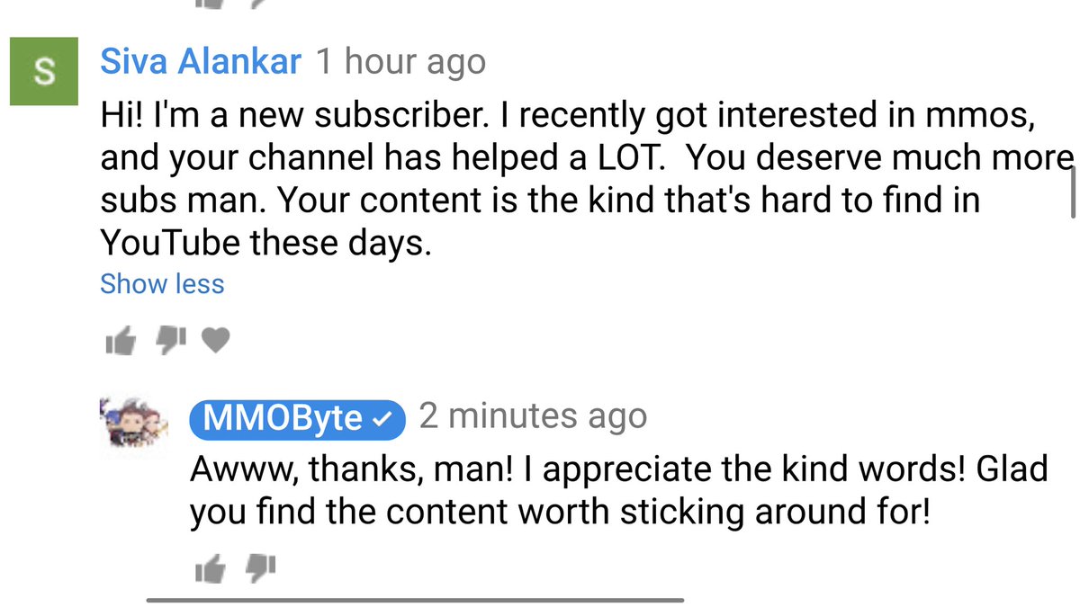 ByteStix's tweet photo. Sometimes YouTube comments are actually really great to read. Every so often you find a little gem like this that really warms your ice cold heart, just a tiny bit. https://t.co/qwfaR7DHV7