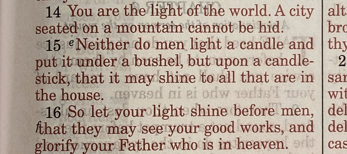 43/ Ask yourself: Am I the light, or am I the darkness? What do I have to hide?Matthew 5:14-16 attached.(I’m not a Christian, btw. I just have a Bible open in front of me. Does this matter? Don’t be distracted! The ‘words’ of an ontology are its surface. Seek the depth!)