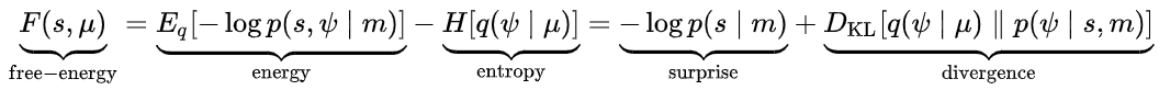 When you go to the wiki page on free energy, you see weird formulas likes this. Free energy = surprise + divergence = complexity + accuracy. What in Friston's name does it all mean? https://en.wikipedia.org/wiki/Free_energy_principle