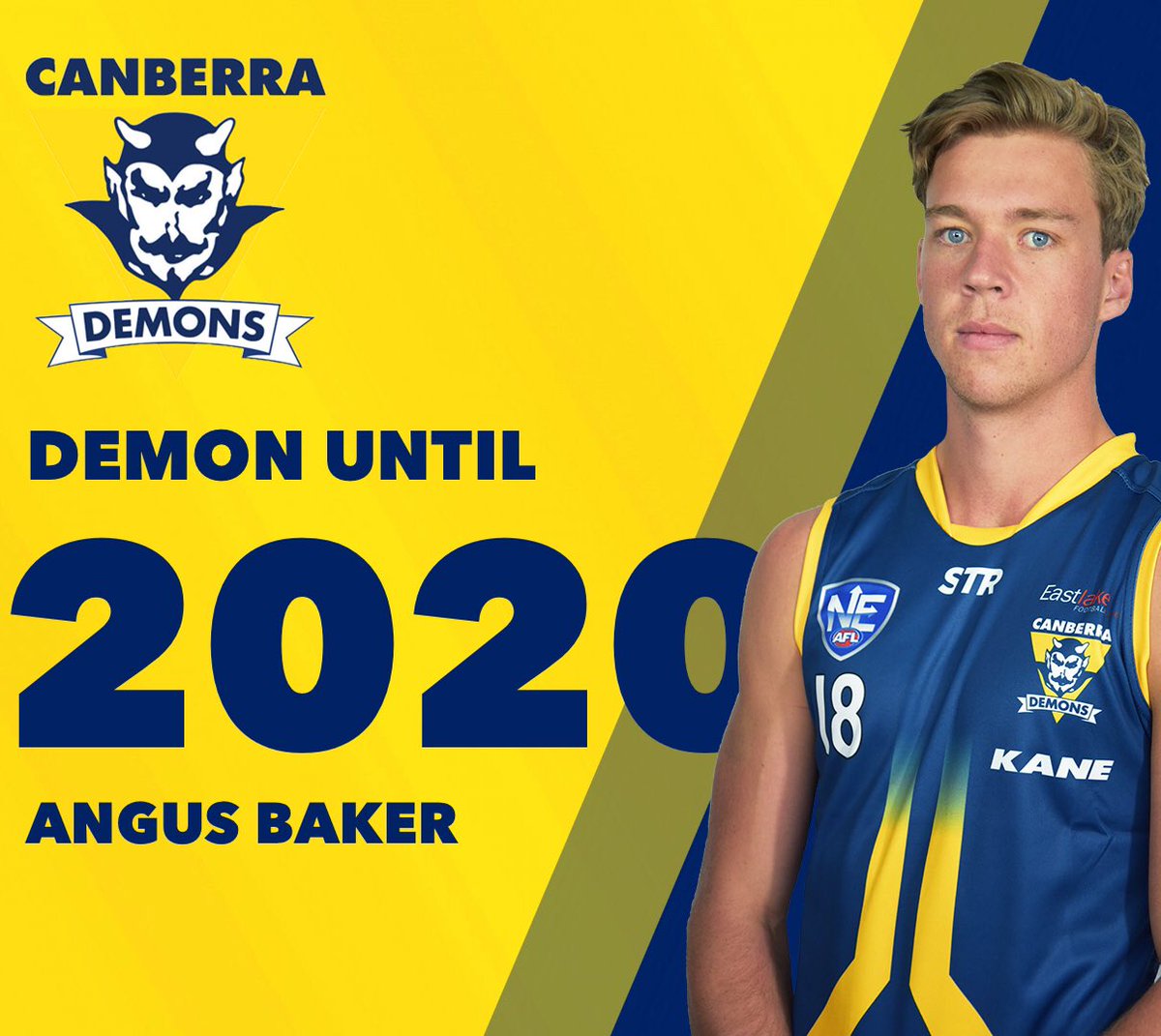 STAYING PUT! 

Angus Baker has re-signed until the end of 2020 ⬇️

👉 canberrademons.com.au