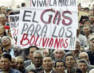 The time of the "gas wars" was when Evo Morales really arrived on the scene, and this is worth discussing in some more detail.The Bolivian natural gas reserves are the second largest in South America, right after Venezuela. And Bolivia had been privatizing all of this.