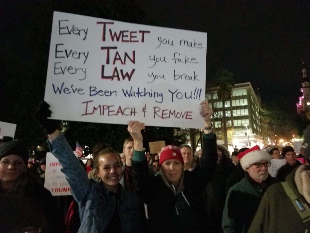 ricegirl22's tweet photo. #ImpeachmentEve #NotAboveTheLaw #MAGA #MarchForImpeachment #Sacramento #GangOfPutin #GangOfPuppets https://t.co/qWlfw84yGb