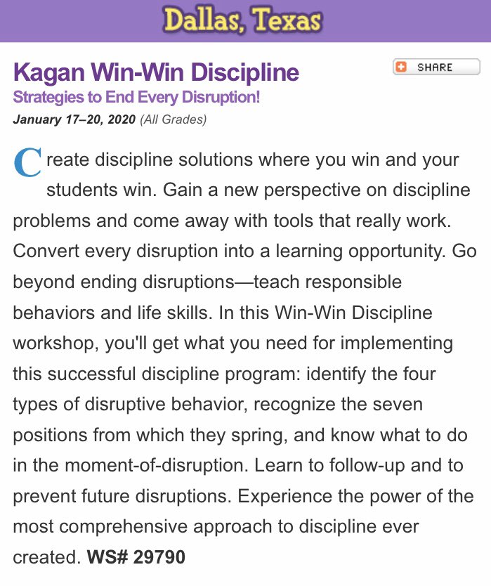 rickatkagan's tweet photo. Have you registered for the @KaganOnline #WinWinDiscipline 4-day institute at the #Kagan Winter Academy #KaganWA in Dallas, Texas January 17-20? I’d love to see you there! https://t.co/BWUvyUsHAI #ProfDev https://t.co/CSrR9iNxT0