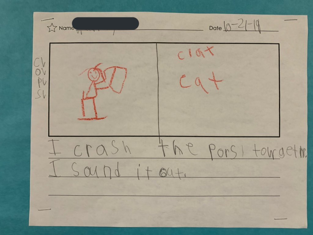 “I crash the parts together then I sound it out”  #tcrwp <a href="/EEZCS/">Eagle Elementary</a> <a href="/EagleElementary/">Eagle Elementary PTO</a>
