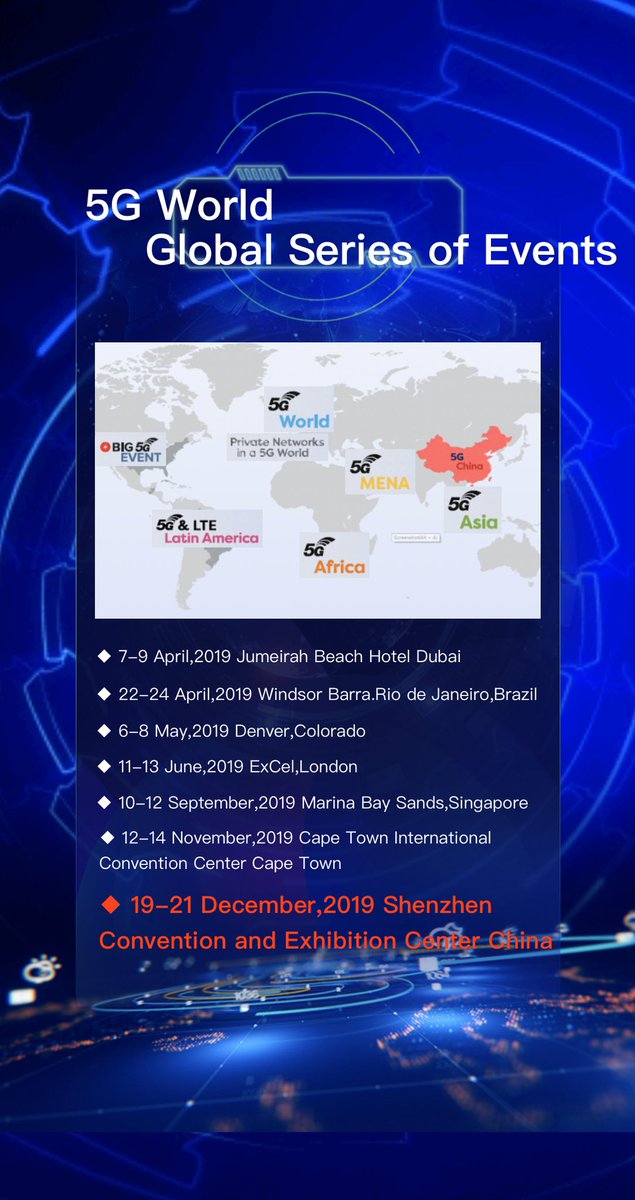 InformaMarket's tweet photo. 19-21 Dec,leaders from the MIIT and CIC, HKT, PCCW, NTT, KDDI, Huawei, ZTE, Nokia and other 5G leaders and operators such as China Mobile, China Telecom, China Unicom,CAICT and other operators The high-level and technology leaders will share advances in 5G industry opportunities https://t.co/AbZ1YMFPDV