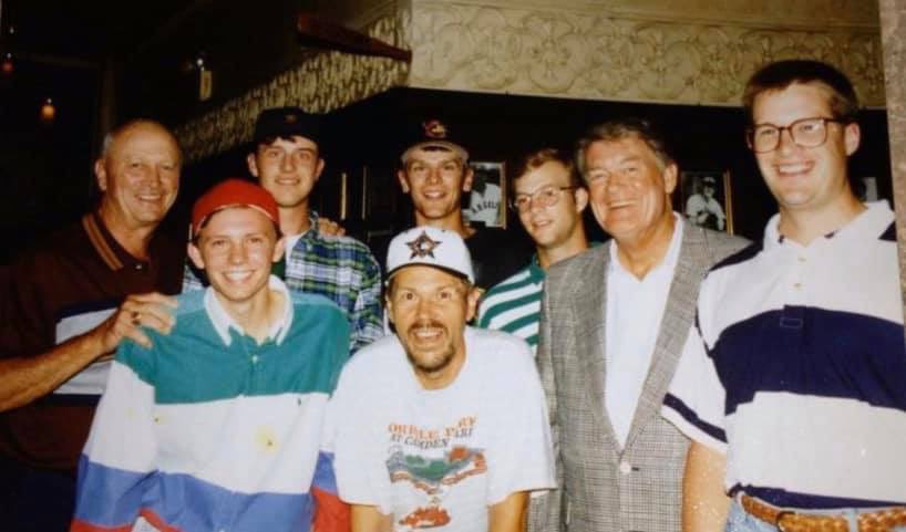 timmytoreador's tweet photo. Iβd like to think that both Hayden and Johnny are laughing it up again tonight! #HaydenFry #JohnnyOrr https://t.co/9LtpfuI2UN