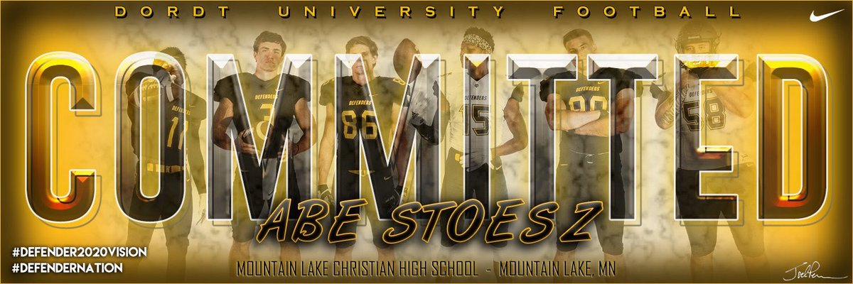 KingStoesz's tweet photo. Proud to say I’m officially a Defender!!💛🖤⚔️ @DordtFB @coach_penner @BMcCormick08 https://t.co/nbZaoanSZp