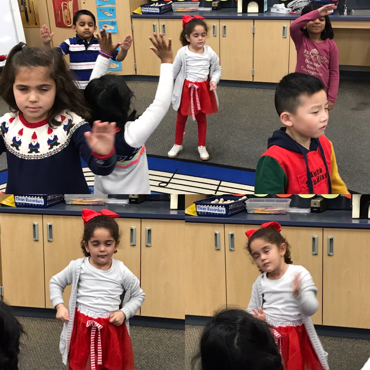 In Kindergarten, we completed our monthly Move It! (“Ice Skating” to Für Elise) with a challenge, closing our eyes to see if we could hear what the music was telling us to do. #moveit #activelistening #artmusic