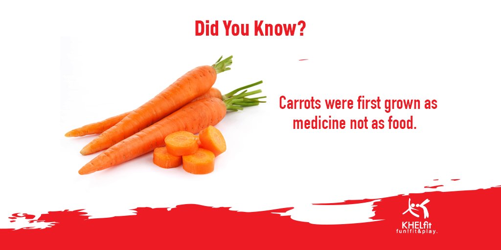 KhelfitIndia's tweet photo. #DidYouKnow
Eating three carrots can give you enough energy to walk three miles. https://t.co/XqPGkJMjWU