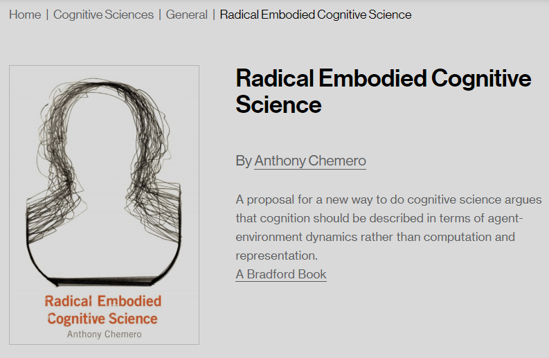 JesParent's tweet photo. Now Reading in our Embodied Cognition Journal Club:
Radical Embodied Cognitive Science
By Anthony Chemero
#frontiermap #cogsci https://t.co/K3pd4eTt0O