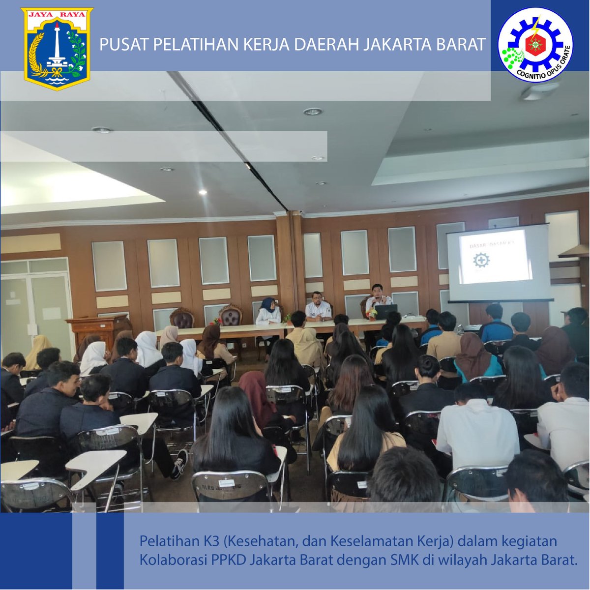 PPKD_Jakbar's tweet photo. Pelatihan K3 bagi para siswa SMK kolaborasi PPKD Jakarta Barat.
#pelatihangratis #pelatihankerja #kursusgratis #kursusmakeup #workshopgratis https://t.co/FPcmzRFv8m