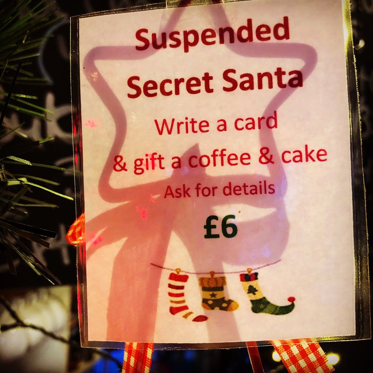 After a wee treat for your bestie? Leave an anonymous gift of coffee &amp; cake on our Secret Santa Tree &amp; we will make sure your nominated someone gets a surprise treat.  Suspended Secret Santa £6
Smiles without the miles at Picnic.