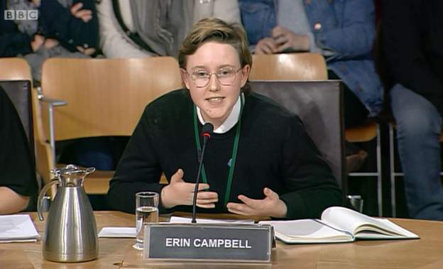 OfficialSYP's tweet photo. "Erin Campbell MSYP calls for products to be available in all public bathrooms, not just women's toilets, to ensure inclusivity for trans and non-binary people."

Are watching @BBCScotland's live stream of the #PeriodPoverty Bill?👇

https://t.co/vPR7QsLgK1 https://t.co/PZEcpQC4S9