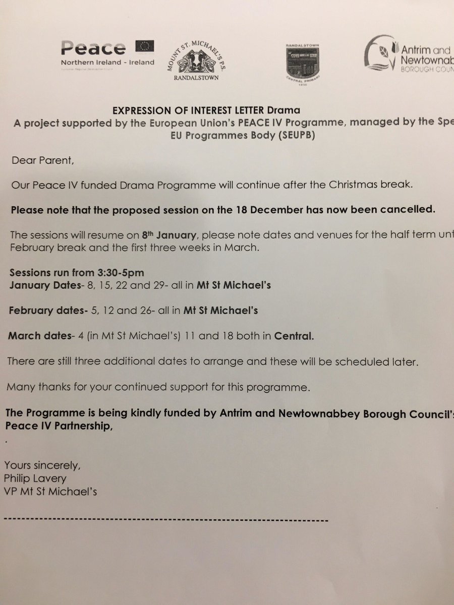 Please see dates for second term p6/7 PEACE 4 drama