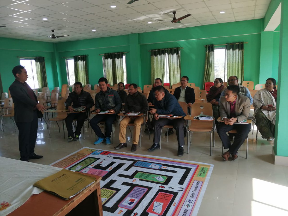 CeoManipur's tweet photo. Glimpses from the training session of Assembly level master trainers for #ElectoralLiteracyClub (ELC) in respect of Imphal East District conducted on18th Dec, 2019.
#SSR #SSR2020 #ECI #GoRegister #GoEnrol #ELC #ElectionCommissionOfIndia #SpecialSummaryRevision2020 https://t.co/702JU4bIwl