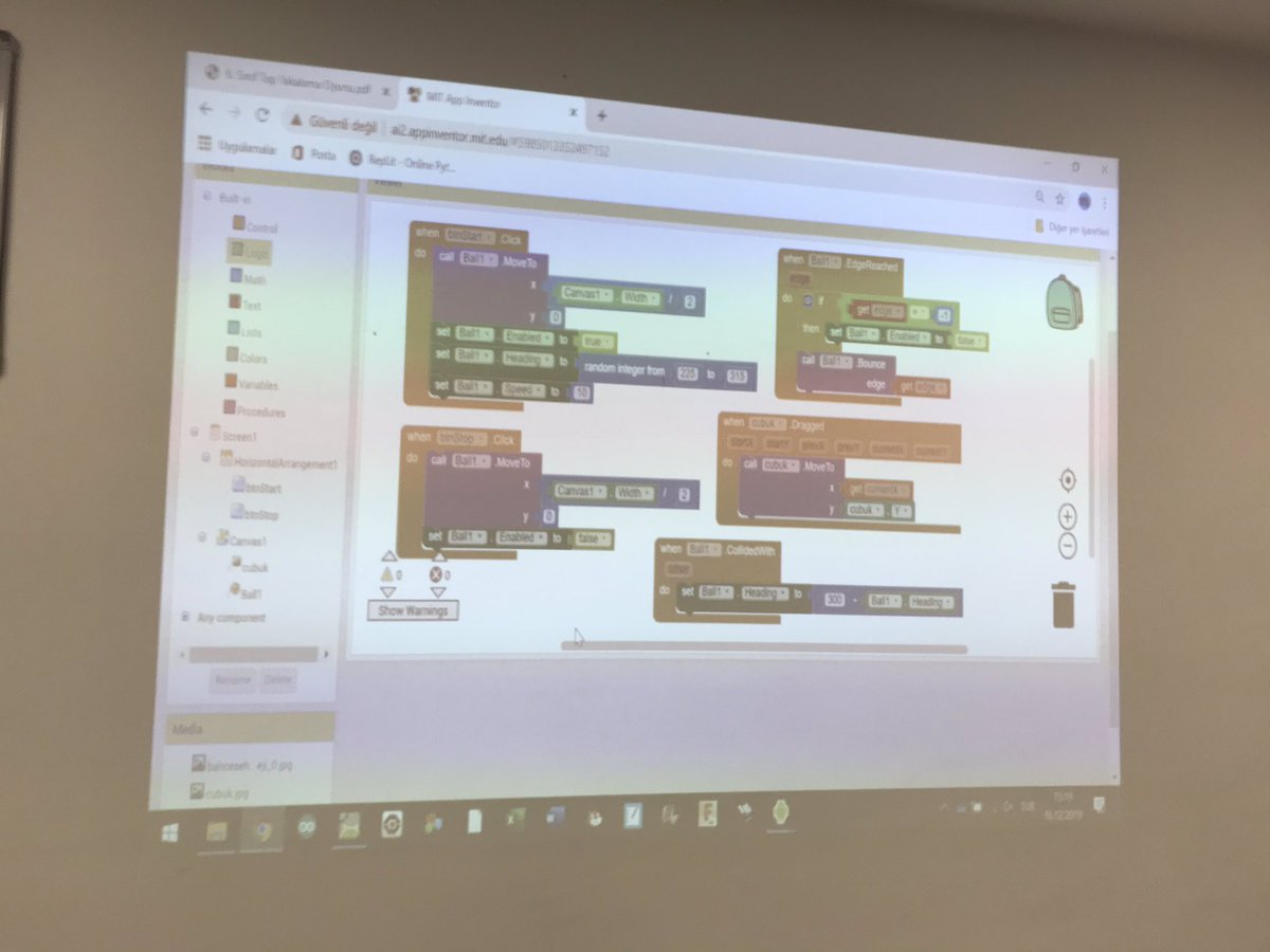 cemalhocam's tweet image. #6BSinifi öğrencilerimizle #Appinventor kullanarak kendi mobil uygulamamızı geliştiriyoruz #codingbk