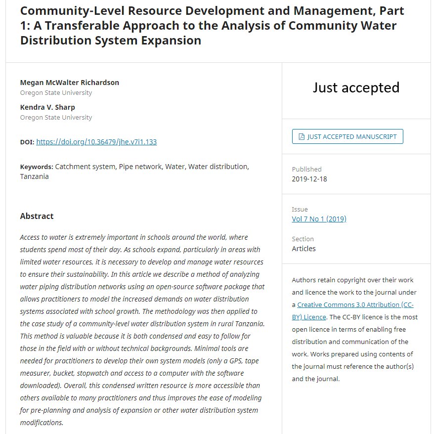 Journal of Humanitarian Engineering (@journal_hum_eng) on Twitter photo JUST ACCEPTED: Community-Level Resource Development and Management, Part 1: A Transferable Approach to the Analysis of Community Water Distribution System Expansion doi.org/10.36479/jhe.v… <a href="/OregonState/">Oregon State University</a> <a href="/EWB_Australia/">EWB Australia</a> #GlobalDev #HumanitarianEngineering JUST ACCEPTED: Community-Level Resource Development and Management, Part 1: A Transferable Approach to the Analysis of Community Water Distribution System Expansion doi.org/10.36479/jhe.v… <a href="/OregonState/">Oregon State University</a> <a href="/EWB_Australia/">EWB Australia</a> #GlobalDev #HumanitarianEngineering