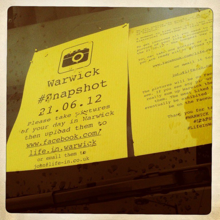 LifeInWarwick's tweet photo. 7 ½ years ago we started this...capturing a photographic history of Warwick...take a few snapshots of everyday life on the longest &amp; shortest day of the year. This Saturday is the longest, take some pictures of life and tag us in...#LifeInWarwick https://t.co/8ynGVpSyoA