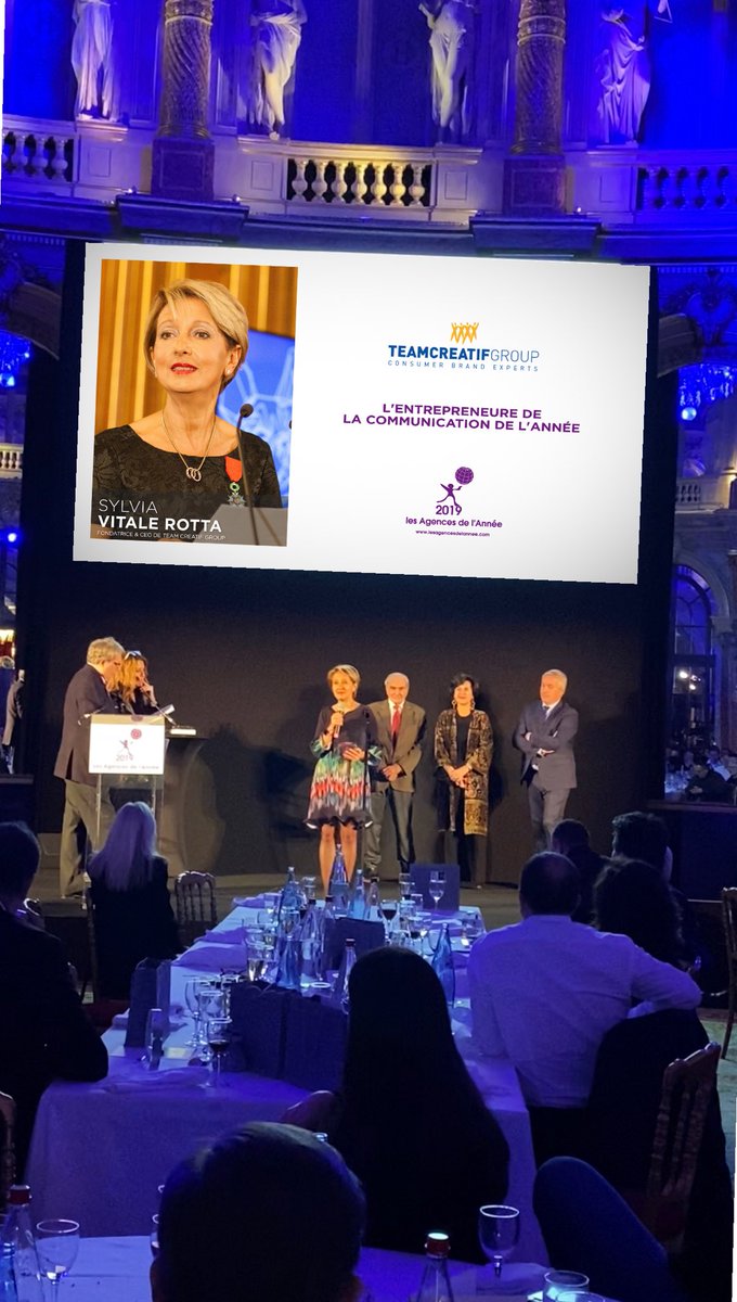 SylviaVitale's tweet photo. Très fière ! Merci !
Sylvia Vitale ROTTA, présidente de Team Creatif Group International: L’entrepreneure de la Communication de l’Année. #gpaa2019 #itsgoodtobeateam #teamcreatif #Awards https://t.co/PwfVX4zGag