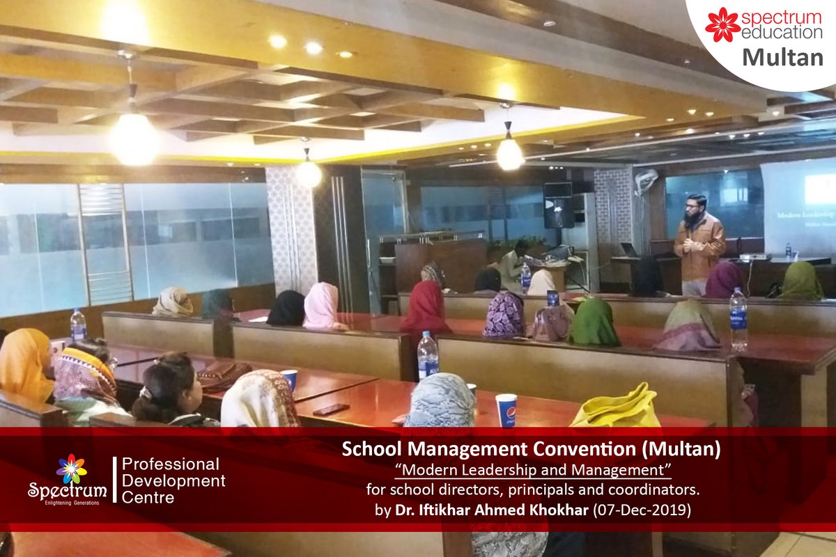 spectrumedupk's tweet photo. School Management Convention (Multan)
"Modern Leadership and Management" for school directors, principals and coordinators.
Trainer: Dr. Iftikhar Ahmed Khokhar
Date: 07-Dec-2019 https://t.co/yJwVb9NjYH